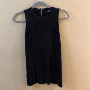 Black charcoal back zip tank